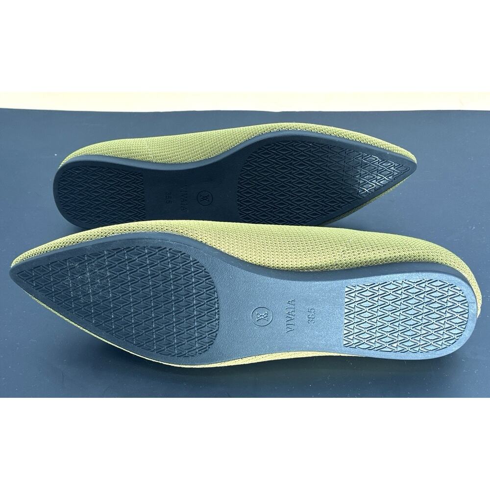 VIVAIA 38.5 8, 8.5 Aria Pointed Ballet Flat Recycled Slip-On EUC Moss Green New - Picture 8 of 10